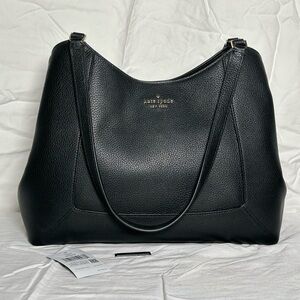 KATE SPADE NEW YORK LENA large triple compartment shoulder bag pebble leather